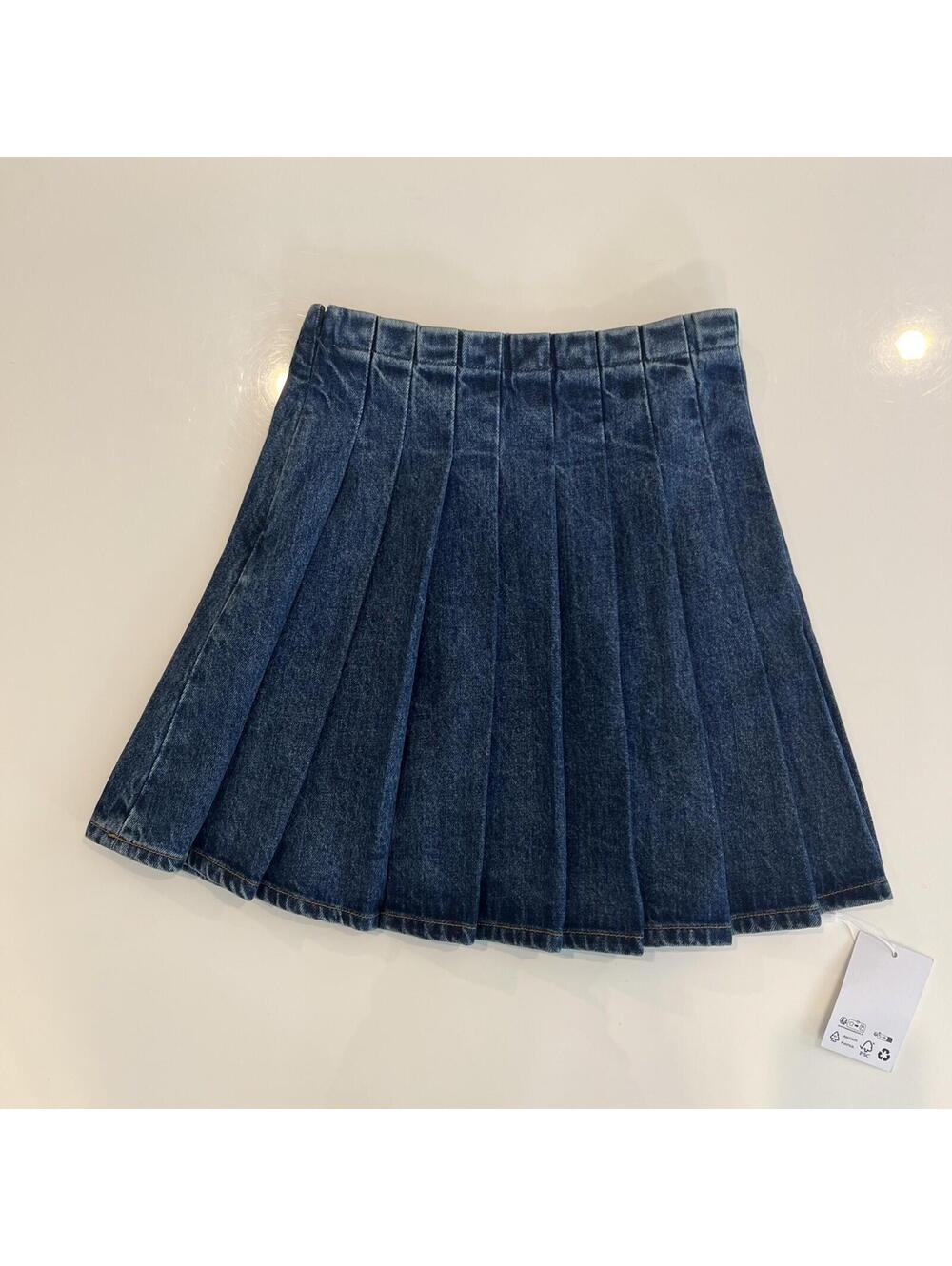 Self Portrait Denim Dark Wash Skirt Blue Size US 0 - Picture 7 of 8